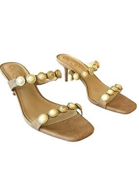 Sam Edelman Palma Kitten Heel Embellished Slip On Mules NEW Sz 6.5